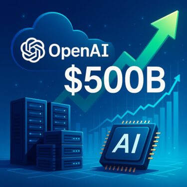 オープンAIの企業価値が5000億ドル到達！巨額契約で恩恵を受ける8つの銘柄
